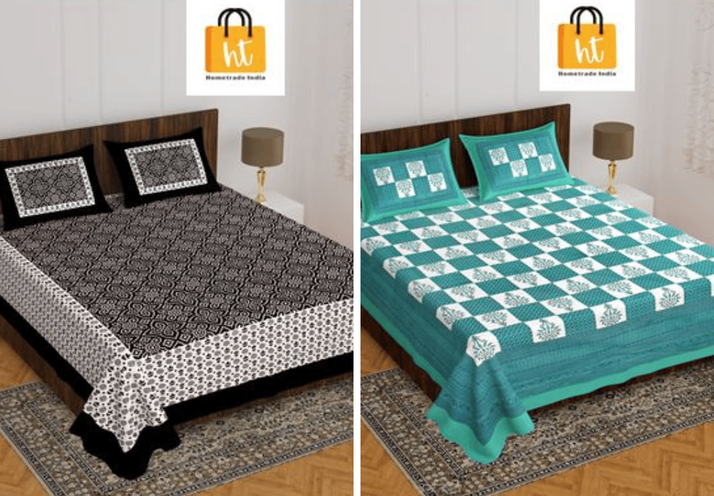 2201-Hometrade India- Standard Double Size (90*100 in )-Combo Double Bedsheet