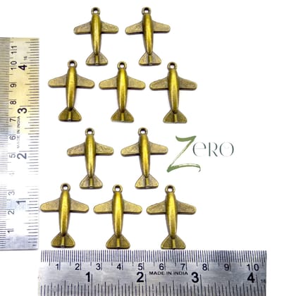 Brand Zero Vintage Metal Charms - Airplane - Pack of 10 Pcs - 32mm*25mm*3mm Brand Zero Vintage Metal Charms - Airplane - Pack of 10 Pcs - 32mm*25mm*3mm