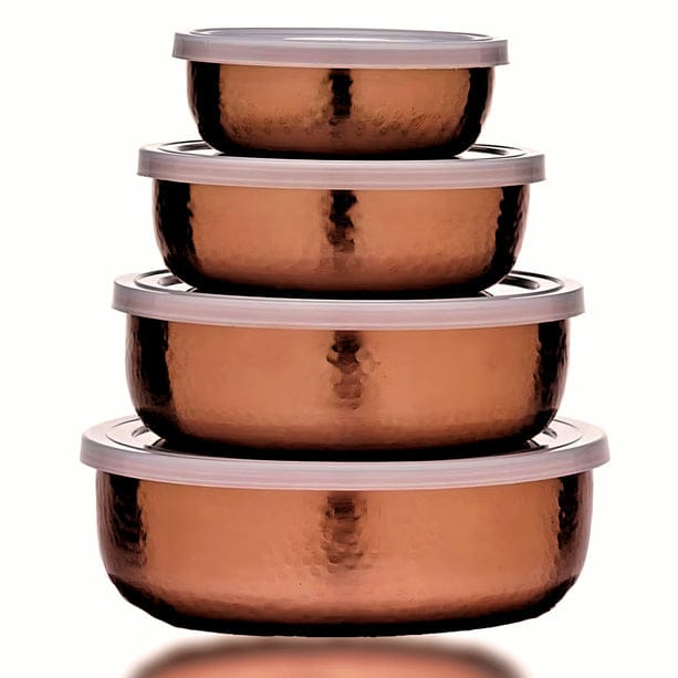 Hammered Stainless Steel Container Set of 4