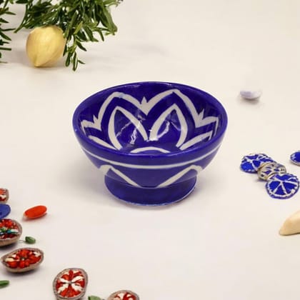 Blue Pottery Round Bowl - Blue Color Blue Pottery Round Bowl - Blue Color