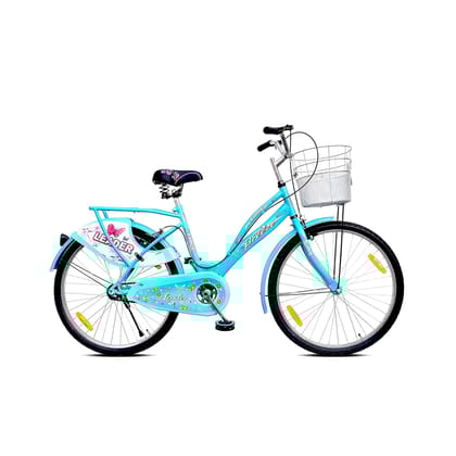 Leader Ladybird Breeze 26T Bicycle For Girls/Women With Basket And Integrated Carrier 26 T Girls Cycle/Womens Cycle (Single Speed, Blue)