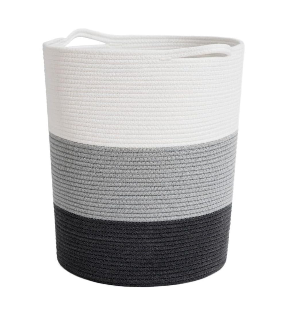 Generic Cotton Pack Of_1 12x14 Inch Laundry Storage Basket For Clothes (Multicolor)-PID66449