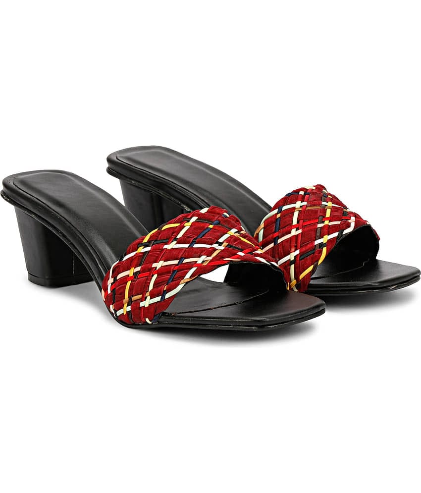 Saheb - Red Women's Slip On Heels