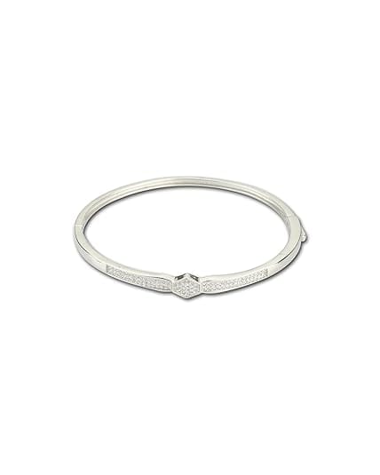 AABHA Silver Kada for Women Girls (Silver, 2.4)