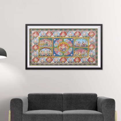 Patta Painting of Shree Krishna and Ganesha