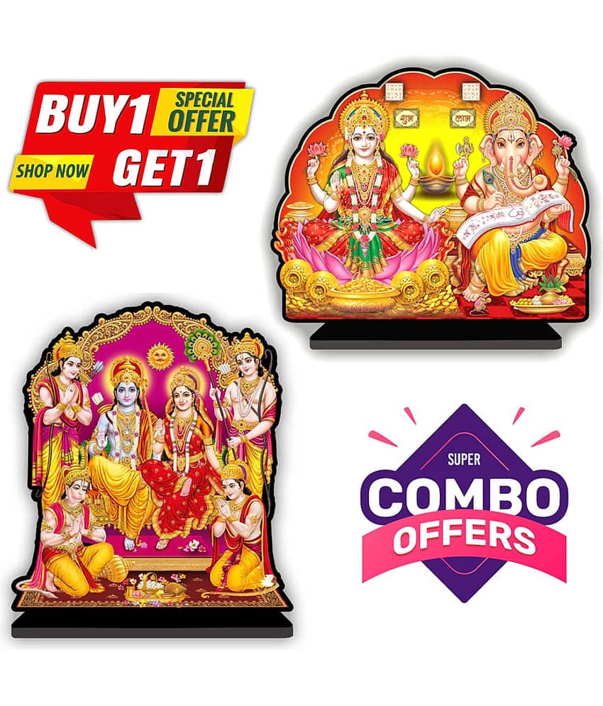 Saf Wood Laxmi Ganesh Idol ( 27.94 cm )