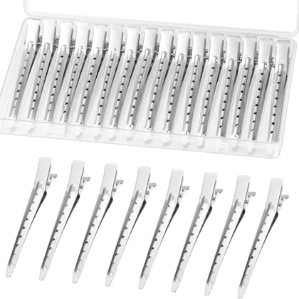 INSIME Alligator Section Clips for Hair Styling | Salon Steel Crocodile and Duckbill Clips for Women INSIME Alligator Section Clips for Hair Styling | Salon Steel Crocodile and Duckbill Clips for Women - Silver / 1 count (Pack of 8)