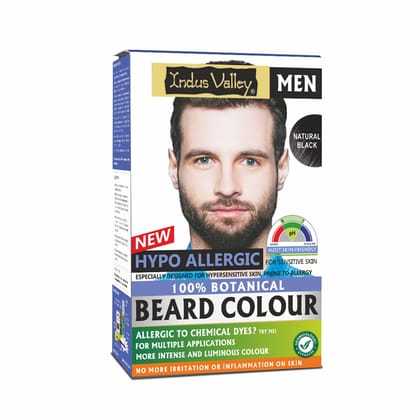 INDUS VALLEY 100% Botanical Hypo-Allergic Aqua Beard Colour – Black, Gentle & Chemical-Free Formula for Natural-Looking Beard Colour with Shine (100g + 15ml) INDUS VALLEY 100% Botanical Hypo-Allergic Aqua Beard Colour – Black, Gentle & Chemical-Free Form