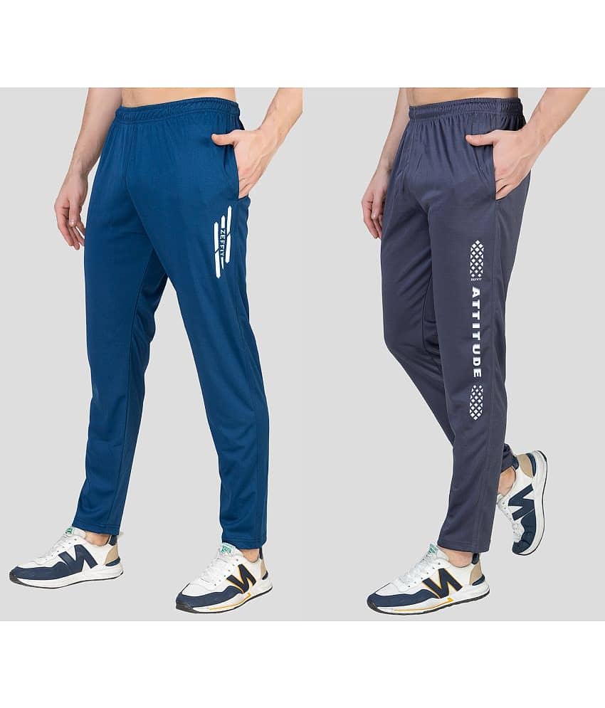 Zeffit - Multicolor Lycra Men's Trackpants ( Pack of 2 )
