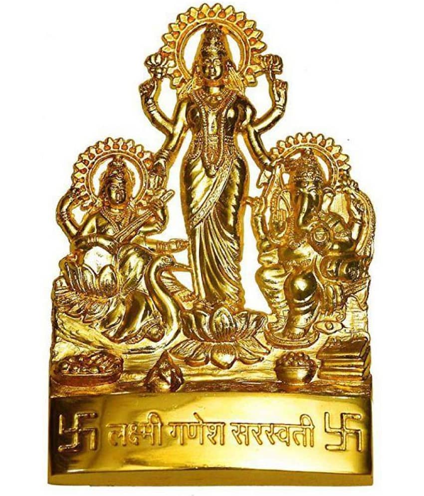 RUDRA DIVINE Lakshmi Ganesha Saraswati Idol ( 7 cm )