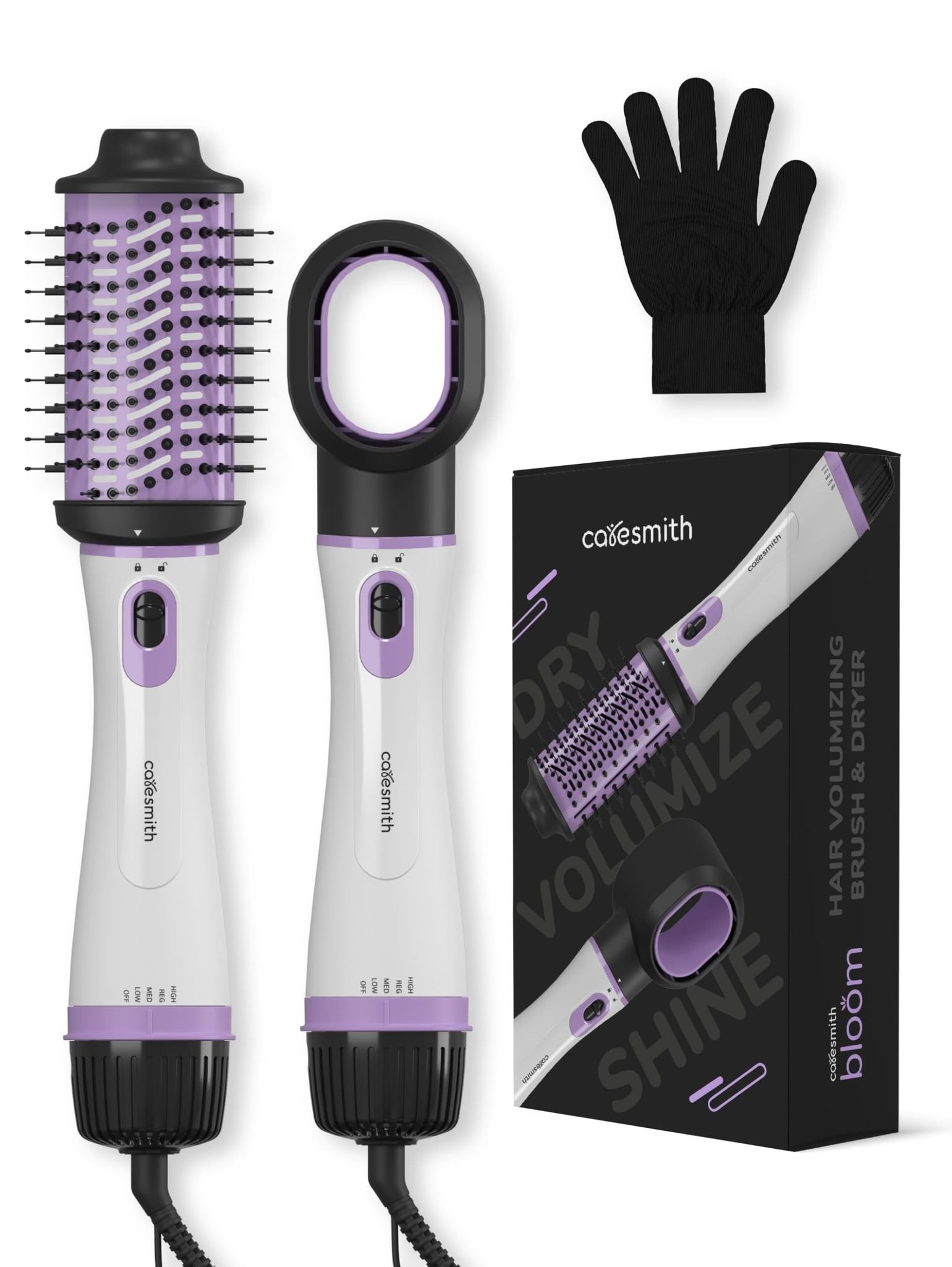 Caresmith Bloom 2 in 1 Hair Volumizer Brush + Hair Dryer | 1200 W Powerful Motor with Ceramic Coated Hair Dryer | All-in-one Hair Dryer and Straightener Combo to Straighten, Dry & Volumize your Hair | Hot Air Hair Dryer for Women Caresmith Bloom 2 in 1 H