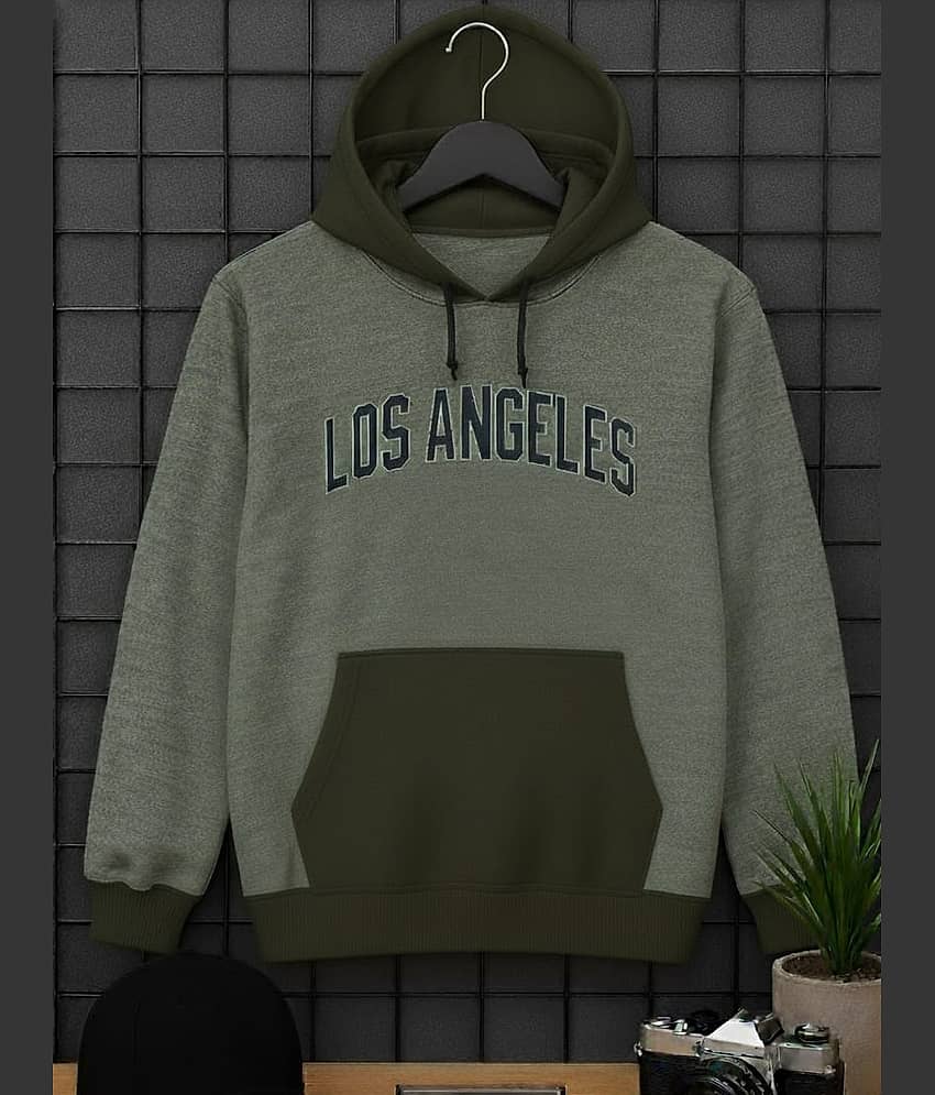 AUSTIVO Cotton Blend Hooded Men's Sweatshirt - Green ( Pack of 1 )