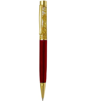 UJJi Golden Liquid Filled Red Color Brass Body Ball Pen