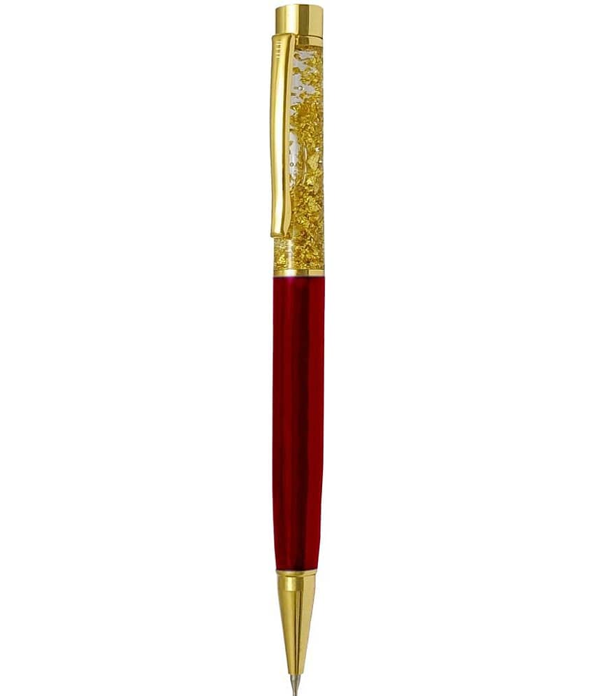 UJJi Golden Liquid Filled Red Color Brass Body Ball Pen