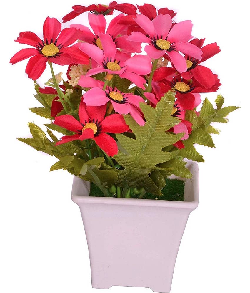 YUTIRITI Daisy Pink Artificial Flowers Bunch - Pack of 1