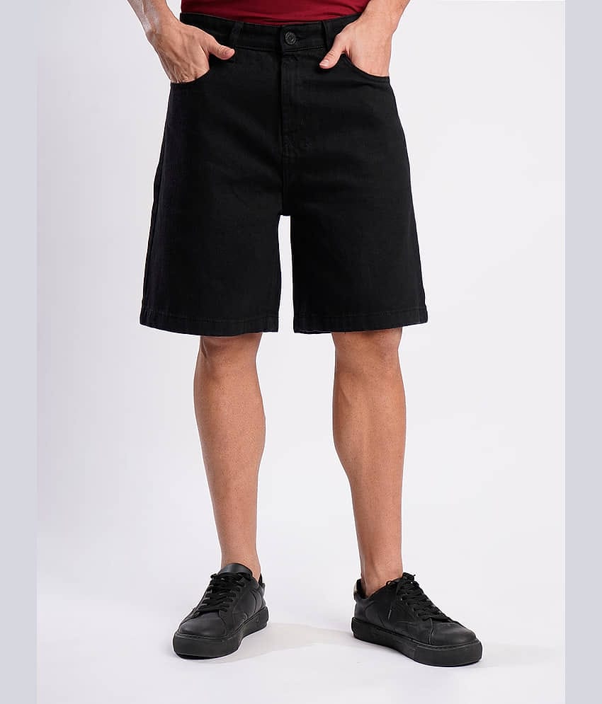 Bene Kleed Black Cotton Men's Denim Shorts ( Pack of 1 )