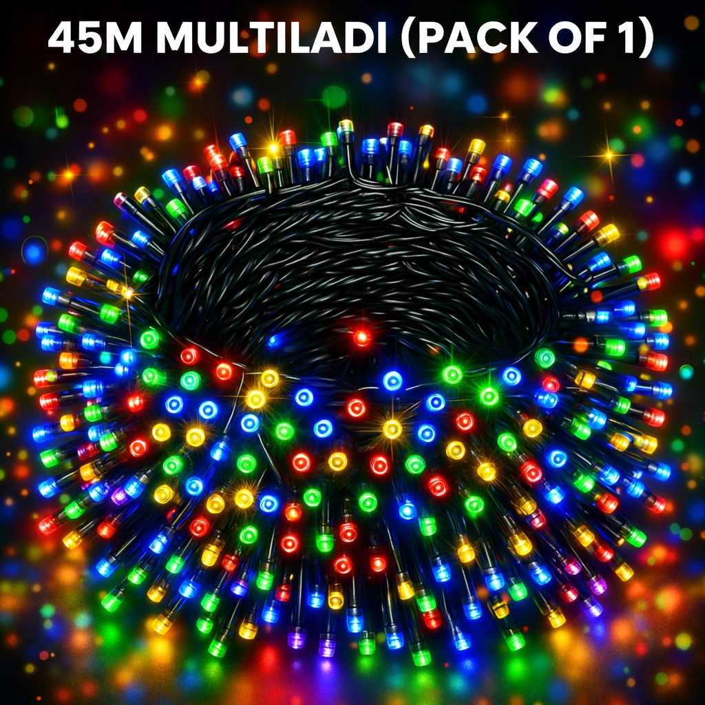 SPARKWORLD 45 Meter Multicolor LED Decorative Rice Light Ladi | Colour: 45M