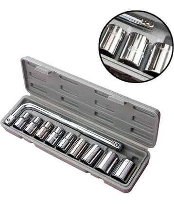 GIT-tools hardware TM Plastic Socket Wrench Set (Grey, 10-Pieces)
