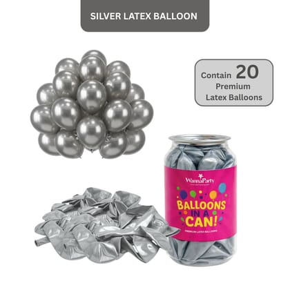 Metallic Silver Latex Balloons 10" - 20PC Metallic Silver Latex Balloons 10" - 20PC