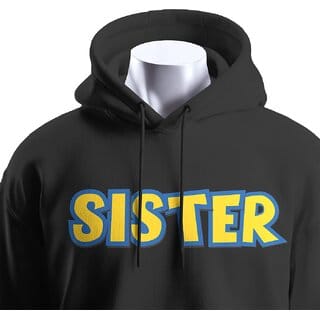 BULL CLOTHING SISTER Black Hoodie with 60 Cotton / 40 Polyester 280 GSM Fleece for Softness and Comfort (XXL)
