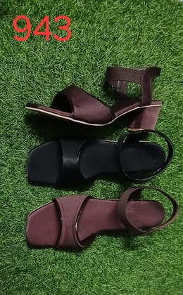 Ankita Footwear Brown Block Heel Sandals (IND-6) | Ankle Strap Design | Party & Ethnic