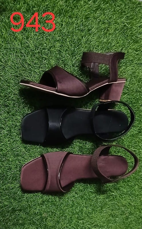 Ankita Footwear Brown Block Heel Sandals (IND-6) | Ankle Strap Design | Party & Ethnic