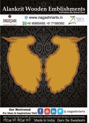 Brand Zero MDF Angle Feather Coaster With Border Frame D5 - Pack of 2 Pairs