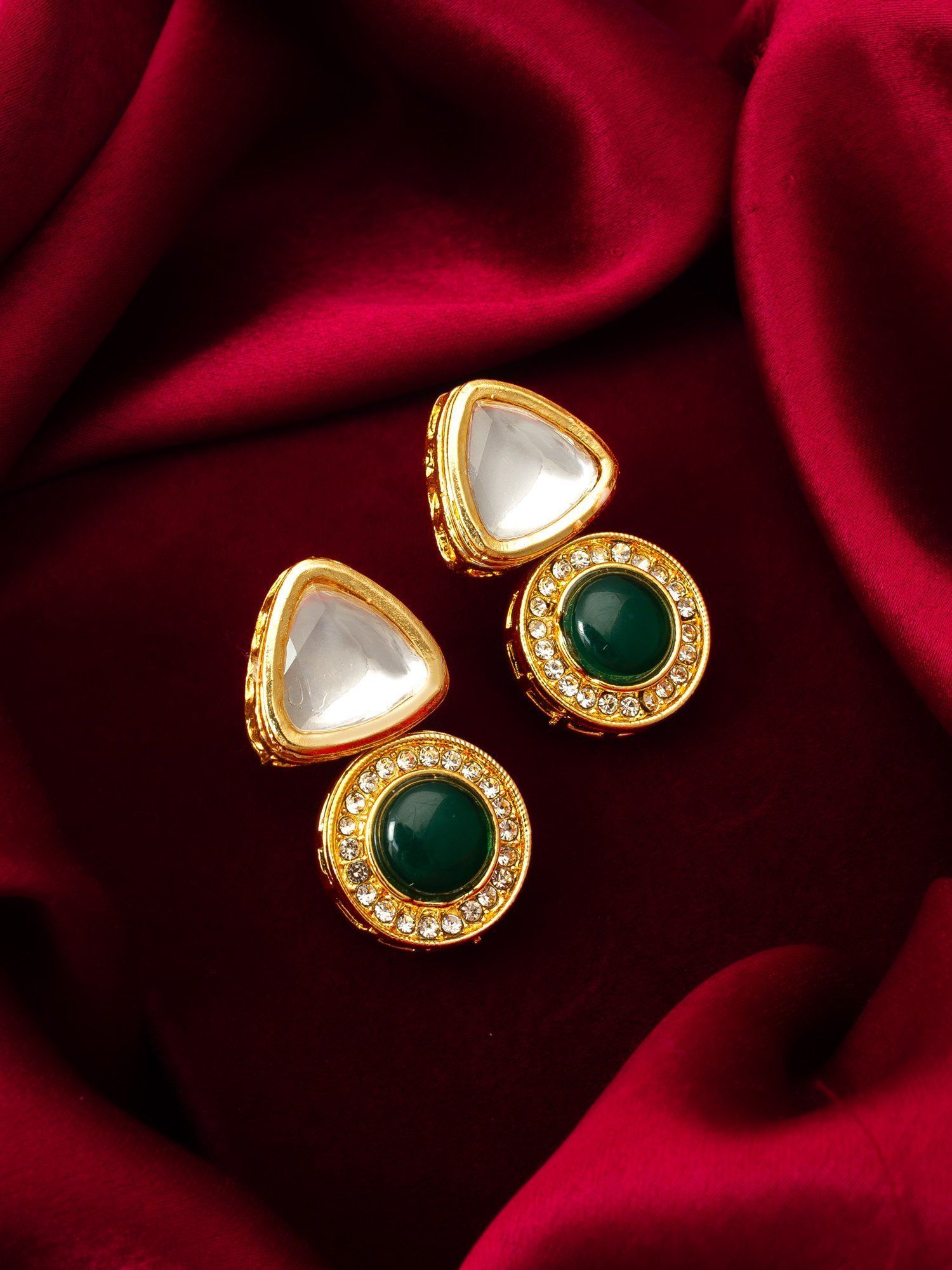 Morison Golden Chevron Earrings Bold and Stylish