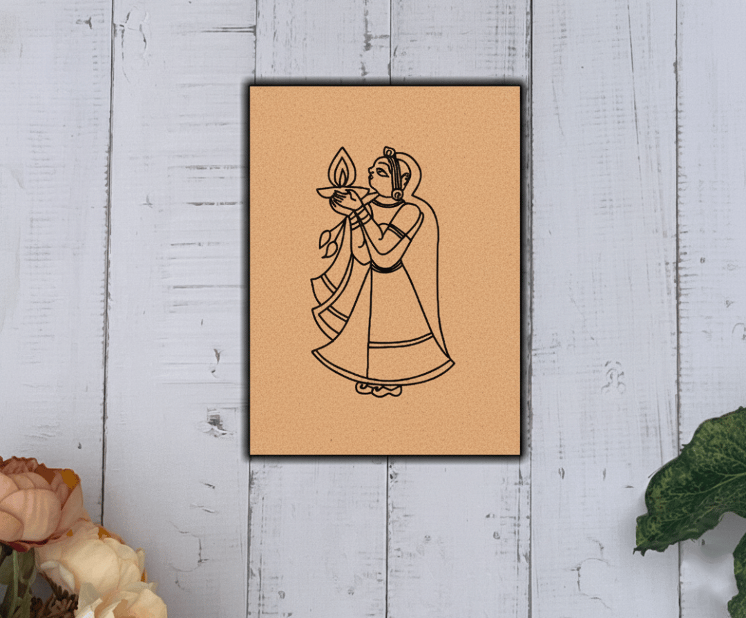 Dbeautify's DIY Traditional Woman with Diya Painting