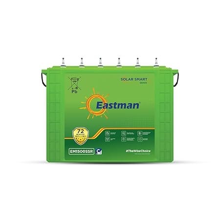 Eastman EM1500SSR | Eastman 120Ah Smart Solar Battery | Warranty 72 (36+36) Months for Home & Office