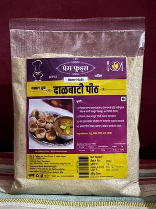 Prem Foods Dal Baati Pith (400g) | Authentic Rajasthani Mix | Ready to Cook