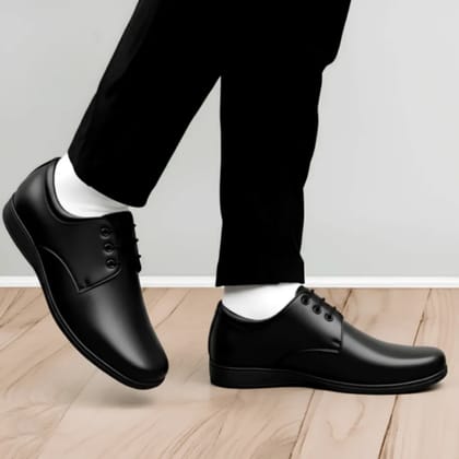 Mens Premium Black Formal Lace Up Shoes Elegant Comfortable Office Business Meeting Wedding Party Wear Classic Formal Footwear for Men Daily Use