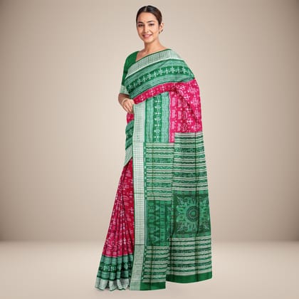 Tribal Motifs Sambalpuri Silk Saree Tribal Motifs Sambalpuri Silk Saree