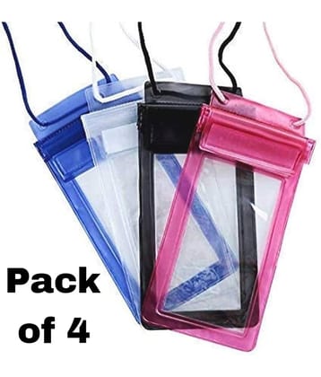 GMPex Waterproof Pouch Bag Cover for Mobile Phone (Pack of 4) Travel Pouch