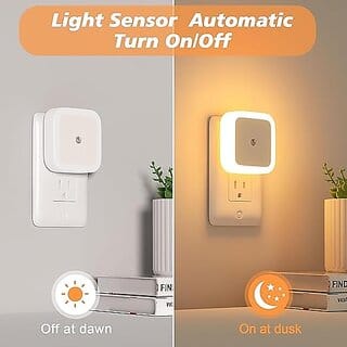 Smart Night Sensor Lamp Dim LED Light, Automatic ON/OFF, Energy-Saving 0.5W for Bedroom & Home