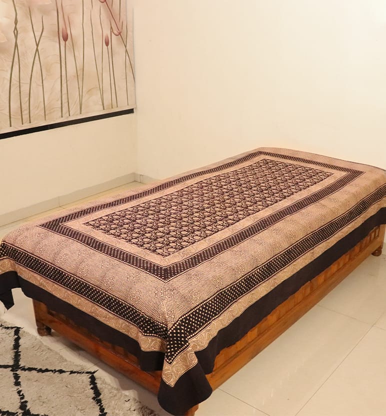 Hand Block Printed Bagh Cotton Single Bed Sheet