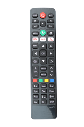 V3Deals Compatible for Remote Control Amstard/AkaiTv/Croma/Eston/Iconic/Micromax/T-Series/Vise TV/Dixon Remote/Beethosol Smart TvRemote Control - Please Match The Image with Your OldRemote (UNI 176)