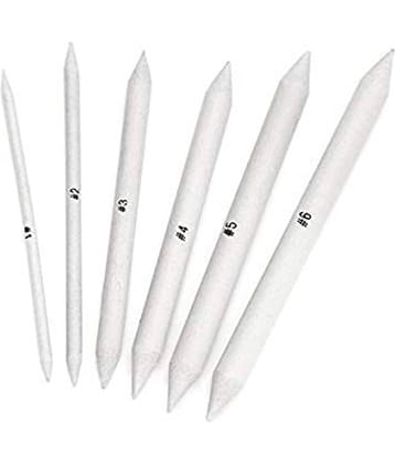 Eclet 6 PCS Blending Stumps and Tortillions Paper Art Blenders for Student Artist Charcoal Sketch Drawing Tools