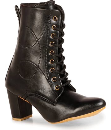 Ishransh - Black Women's Mid Calf Length Boots