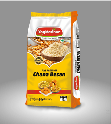 YogMadhur Fine Premium Chana Besan | Yellow | 30kg | High Protein, Real Aroma | Cooking & Baking
