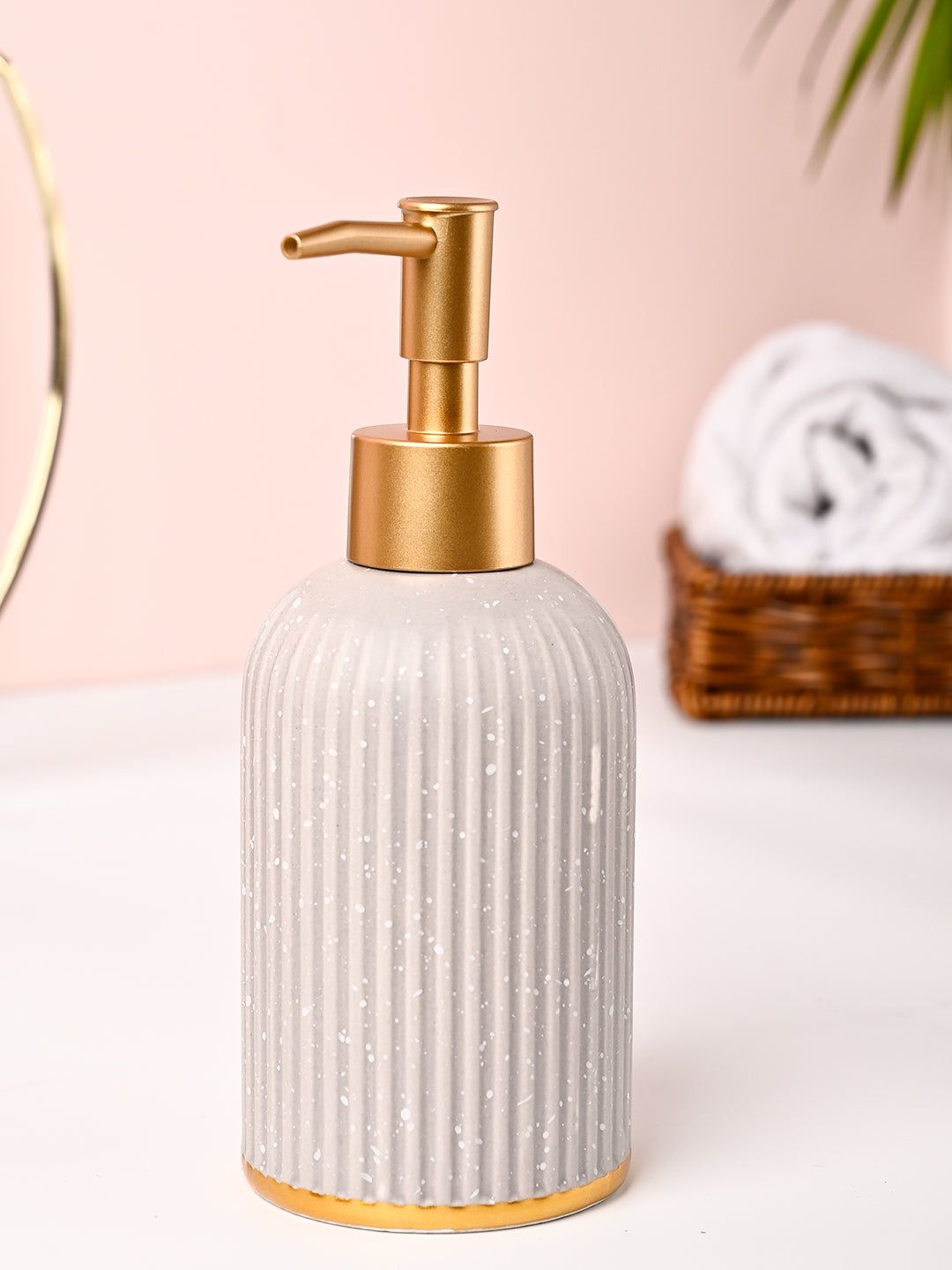 VON CASA Off-White Polyresin Soap Dispenser - 212ml