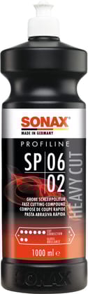 SONAX PROFILINE SP 06-02 High Abrasive Paste 1L | Car Paint Restorer for Heavy Scratches, Dropping & Stains | Removes P1200 Sanding Marks & Spray Paint Mist | Medium Gloss Finish | Art. No.: 03203000