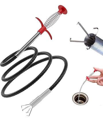Multi Deal  60 Cm Drain Pipe Cleaning Spring Stick, Hair Catching Drain Pipe Cleaning