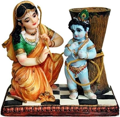 Sri Krishna Culture Maa Yashoda Binding Krishna Murti Five Point Five Inches Idol Showpiece for Home