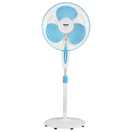 USHA Mist Air Flo 400mm 3 Blade Copper Motor Pedestal Fan (Aerodynamically Design, Light Blue) (Refurbished Product)