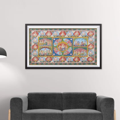 Patta Painting of Shree Krishna and Ganesha