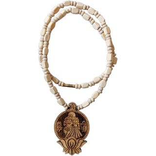 Bageshwar Dham Radha Krisha Tulsi Mala Wood Locket Original Beads Wood Chain Beads Wood Necklace