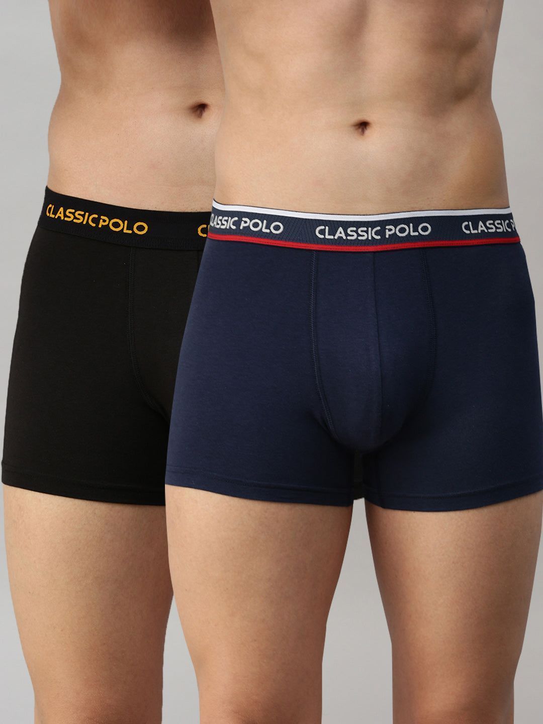 Classic Polo Men's Modal Solid Trunks | Glance - Black & Blue (Pack of 2)
