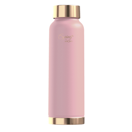 LA'FORTE Spring 1L Pure Copper Water Bottle, Apricot
