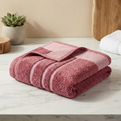 Cotton Striped Pink Full Size Towel